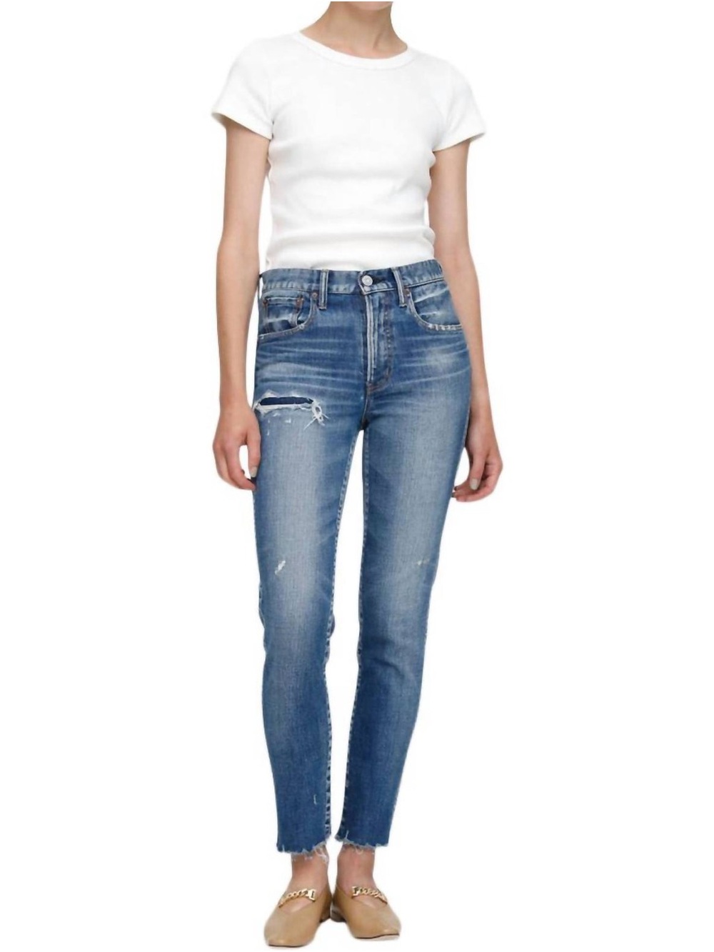 Moussy Hammond High Rise distressed jeans